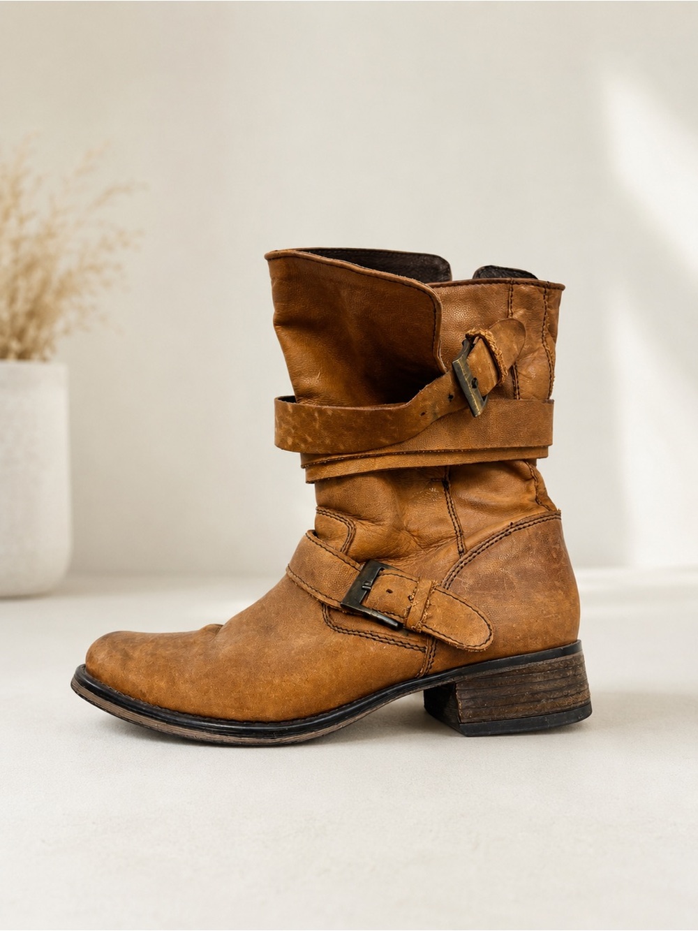 Steve Madden Women’s Casual Buckle Boots in Brown